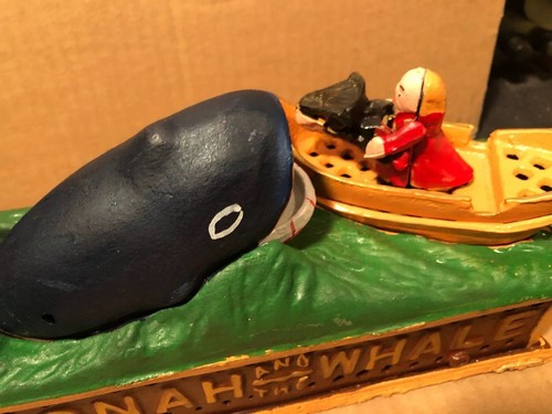Reproduction Cast Iron Mechanical Bank:  Jonah and the Whale