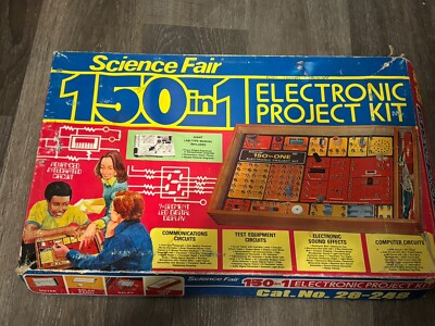 Radio Shack Science Fair 150 In 1 Electronic Project Kit 28-248 Manual Untested