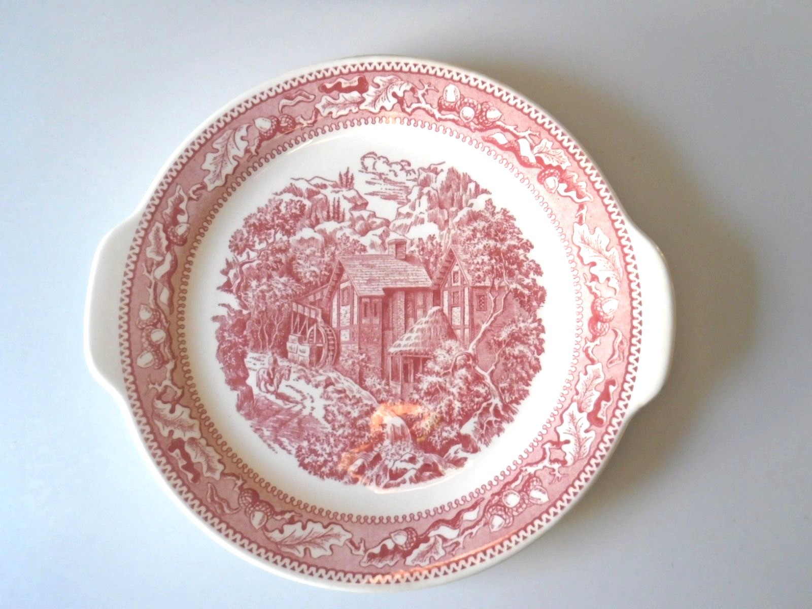 Nice Vintage Memory Lane Royal Ironstone 1965 Red Transferware 10.5 Inch Platter