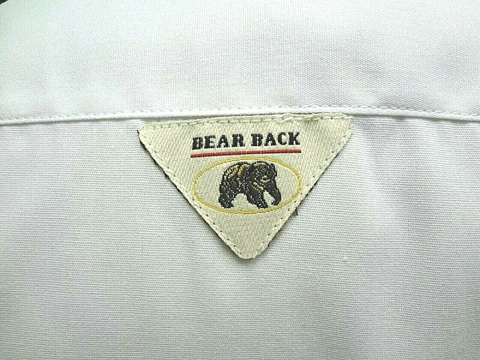 BEAR BACK~Mens SPORTSMAN'S Hunting Fishing Casual Dress Shirt WHITE~Size L~NWOT