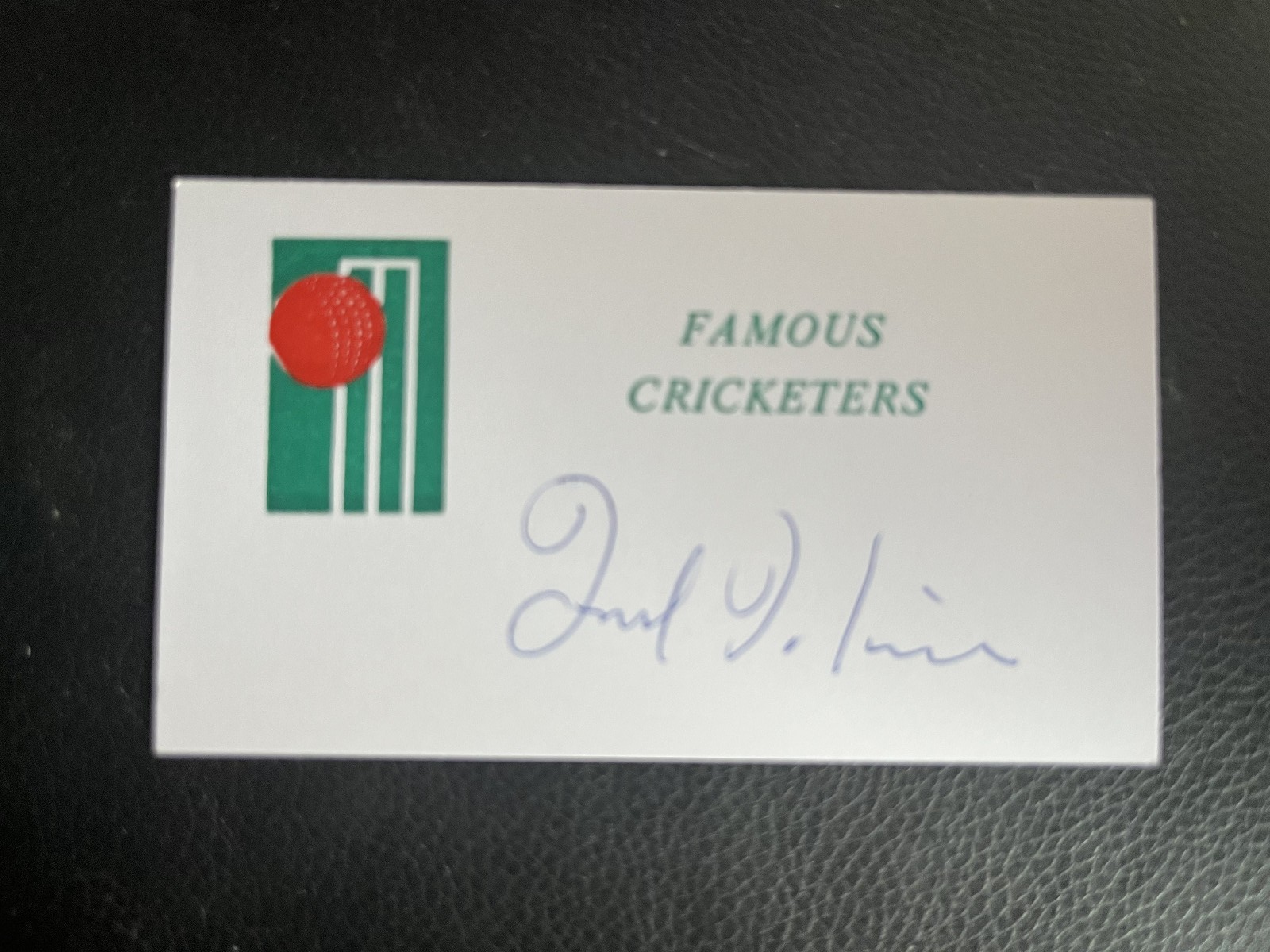 FRED TITMUS - FORMER ENGLAND CRICKETER -  SIGNED WHITE  CARD