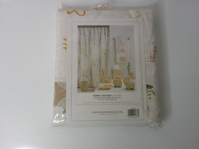 Creative Bath Animal Crackers Cotton Fabric Shower Curtain In Natural 72 x 72