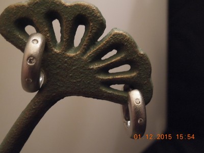 18k Brushed Gold Diamond  Hoops with Baroque Tahitian Pearl Dangles Earrings