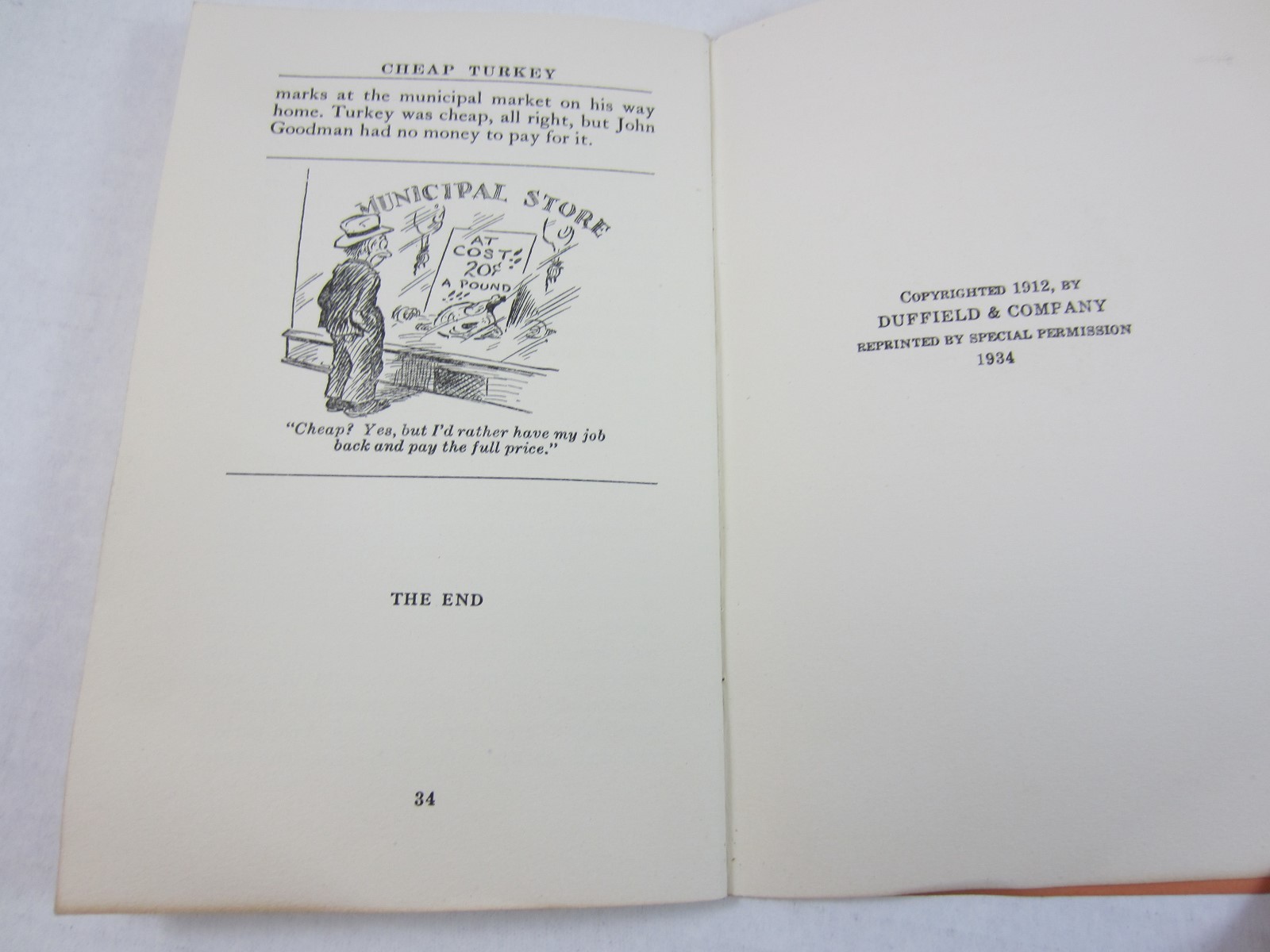 Vintage Cheap Turkey Book By Ward Macauley 1934 Edition