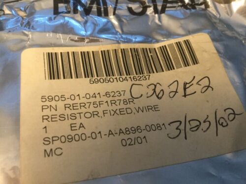 fixed wire resistor military rockwell collins RER75F1R78R 