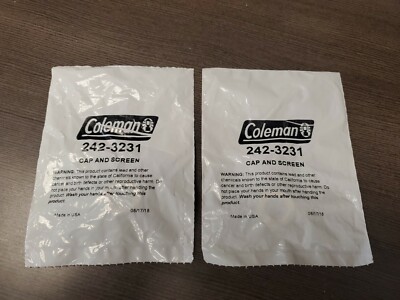 Coleman Part # 242 3231  Lot of 2    (Burner Cap and Screen) Brass USA MADE