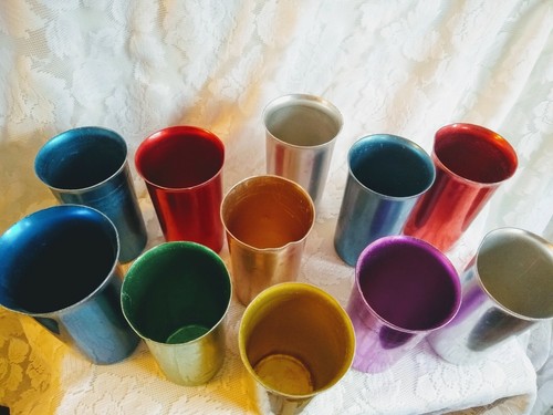 11 Anodized Aluminum Metal Vintage Tumblers Multi Colors Sunburst Color-Craft