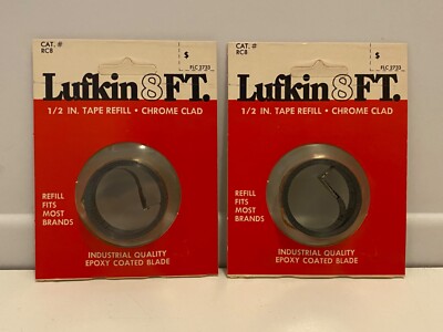 LUFKIN (2) #RC8 - 1/2  X 8 FT. REPLACEMENT TAPE REFILL BLADES - U.S.A. - NEW