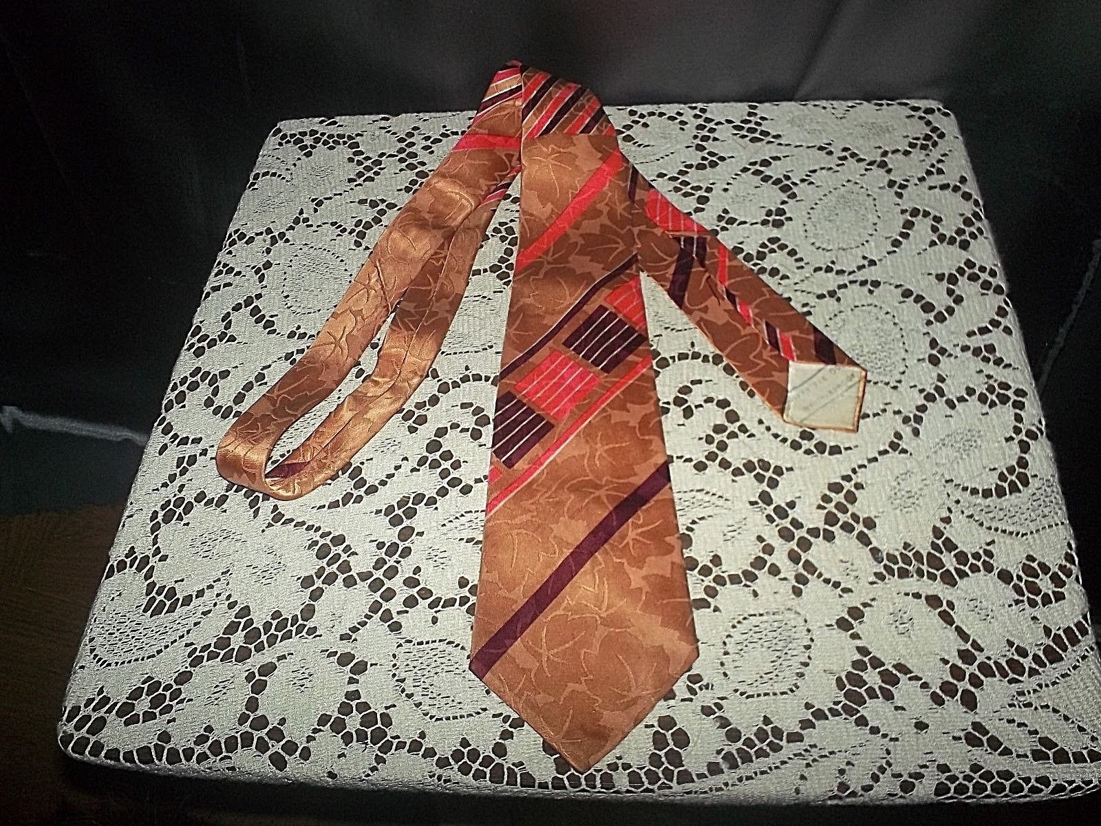 Jiffy tie co 1950s geometric pink ART DECO VTG novelty TIE wide swing euc