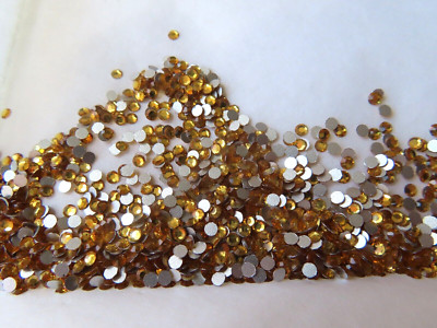 Full package 1440 Preciosa Flatbacks 7ss Topaz/foiled.