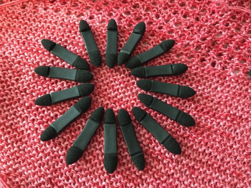 40 Stk. Doppel Applikator Lidschatten Augen Lippen 4,5 cm Schwarz Neu