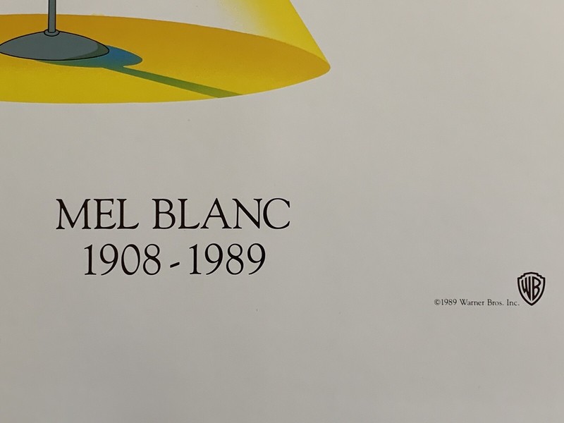 Warner Bros Mel Blanc Speechless 1908-1989 Litho Lithograph Print Poster 29x20