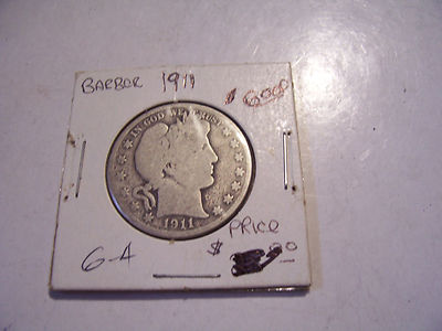 1911 BARBER HALF DOLLAR COIN  SILVER