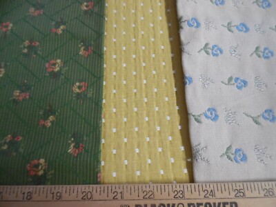 STASH BUILDER! COTTON BROCADE LOT~THREE PIECES~DOLL SACHELS~ACC'S