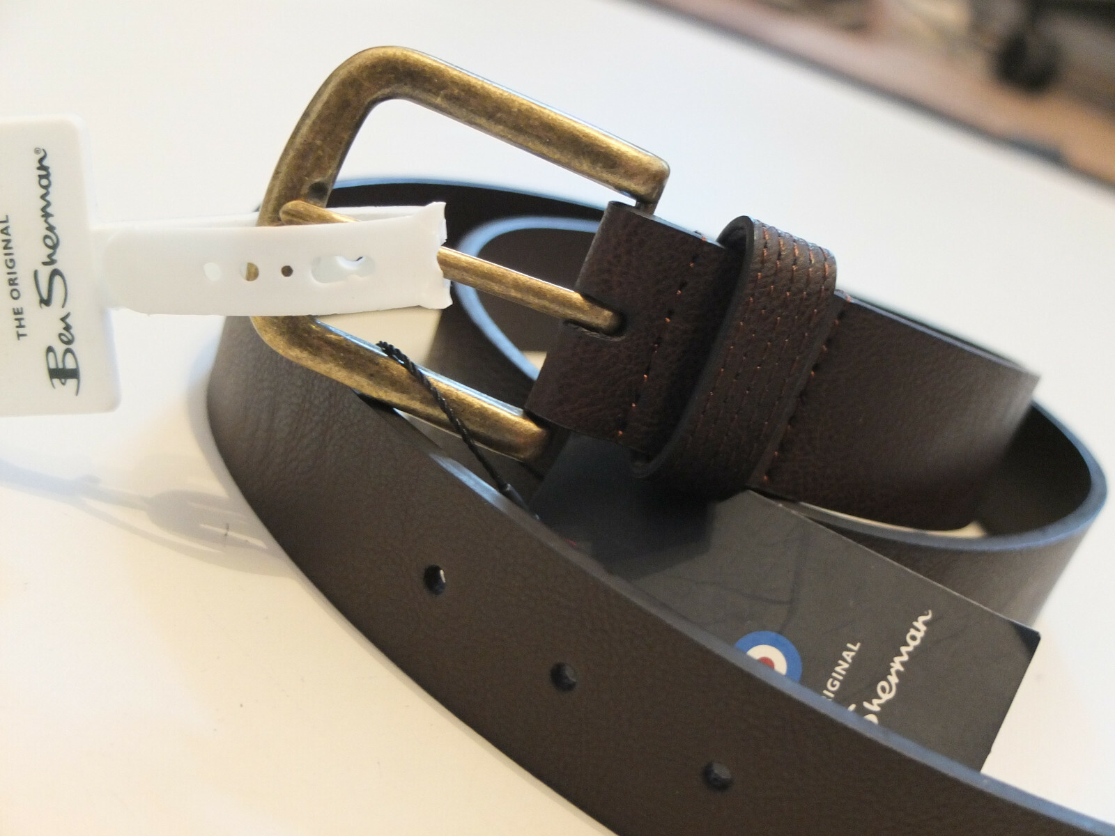 Ben Sherman Leather Belt Size L 38-42'' 112 X 3.5 Cm New Ben Sherman Leather Belt Size L 38-42'' 112 X 3.5 Cm New