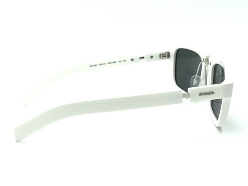 Pre-owned Prada Spr 09x 4ao-5s0 Men's White Square Sunglasses 53-21 145 Italy In Gray