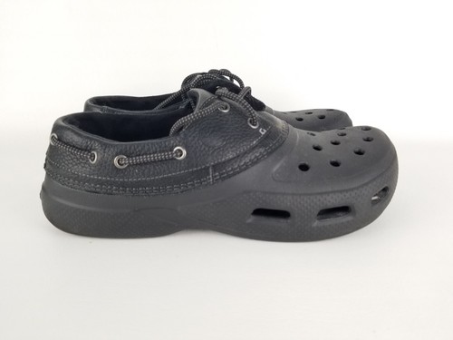Black Crocs Islander Leather Boat Dock 