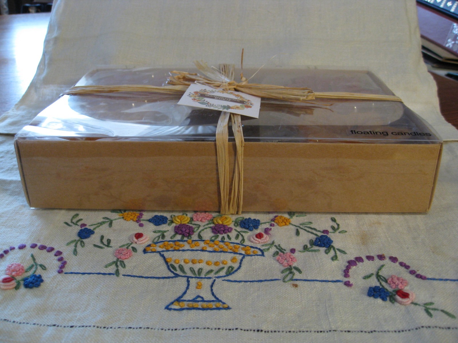 Set 6 Harvest-Fall-Leaves-Autumn-Multi-Color-Floating-Thanksgiving-Candles EC