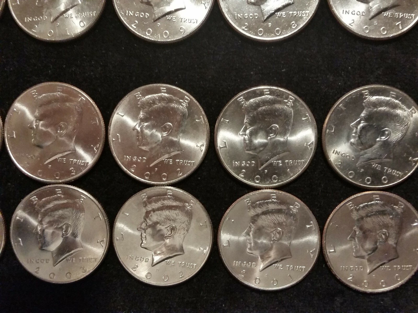 Kennedy Half Dollars 2000-2023 (24yr Run) 48 BU coins from the P&D Mints  "NICE