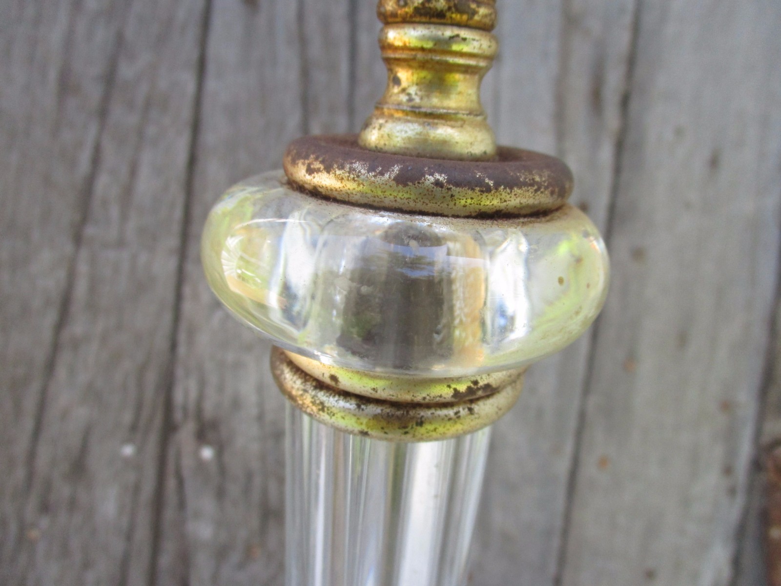 Vintage Electric Table Lamp Clear Glass cloth wire