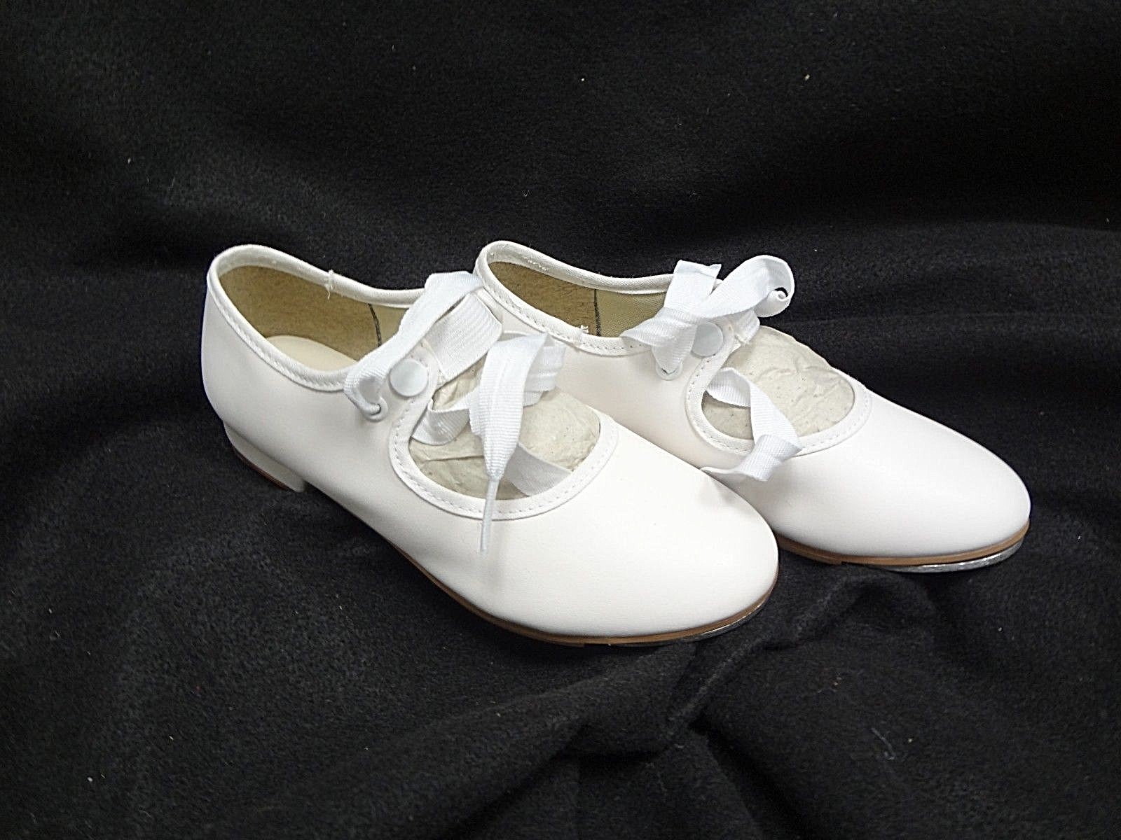 So Danca TA35 GIRLS's Size 12 s Medium White Classic Tie-Up Tap Shoes~NEW in BOX