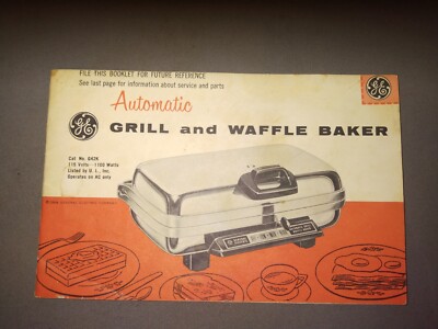 General Electric Automatic Grill Waffle Baker Recipes maker user manual book GE