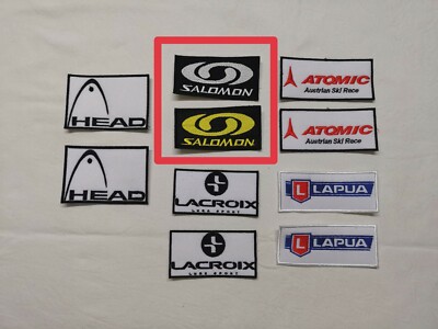 ECUSSON PATCH SALOMON SKI SNOWBOARD LACROIX HEAD ATOMIC  LAPUA esf ffs LOT DE 2