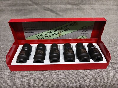 K-Tool KTI-37500 6-pc 3/8'' Drive Impact Flexible Socket Set 6 Point Metric