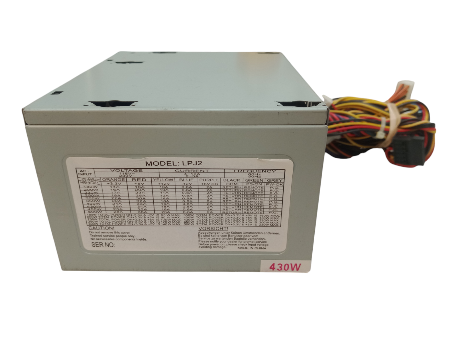 LPJ2 430W ATX Desktop Power Supply Unit (PSU) | Tested