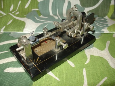 1926 Vibroplex Original No. 1 Bug 796 Fulton St NY SN 99432 Black Cast Base
