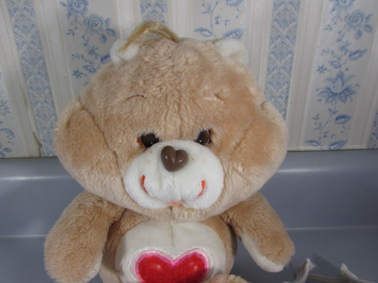 Vintage Care Bears Stuffed Plush Tan 1983 Tenderheart Bear By Kenner 13 Inch
