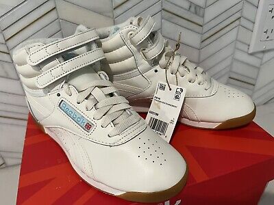 New Reebok Freestyle Hi White High Top Retro Lace Tie Up Shoes Sneakers Size 5.5