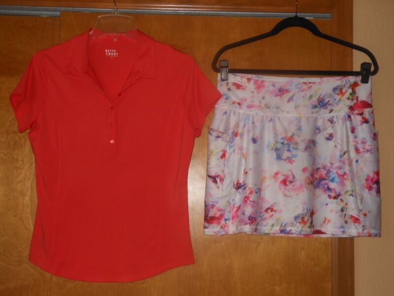 Golf / Pickleball / Tennis Outfit RBX Skort Size M & Bette & Court Shirt Top M