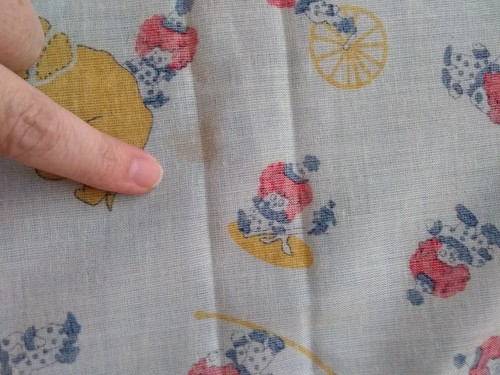 2+ Yard Vintage Cotton Fabric Juvenile Kids Baby CIrcus Elephant Clowns 46