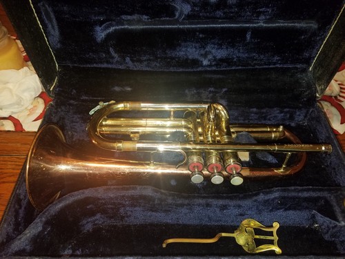 VINTAGE 1960 Conn Director Brass & Copper Cornet & Case