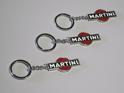 Lot of 3 NEW Martini & Rossi Enamel Key Chains Party Favors Keychain Bar Pub Keg