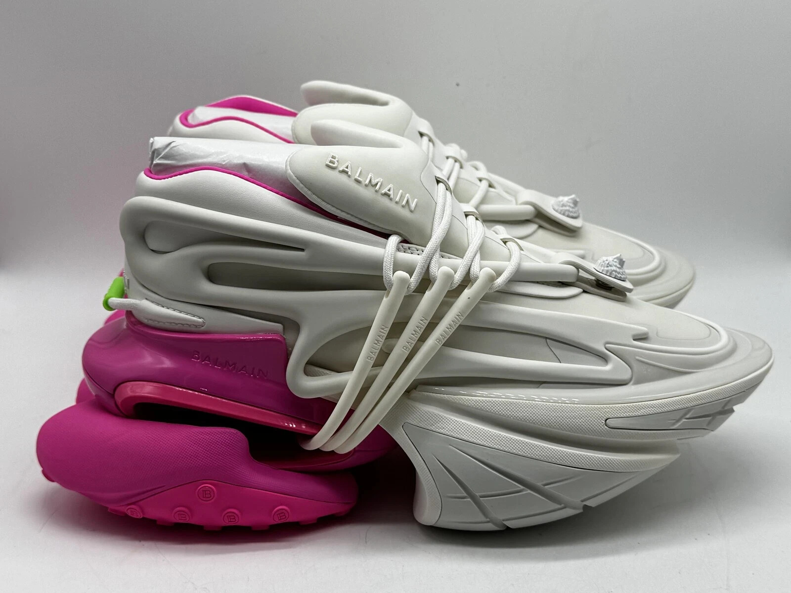 【関税込み】Balmain ホワイト＆パープル Unicorn スニーカー BALMAIN Low Top Unicorn Sneaker Women's Size 9 US BN1VF724