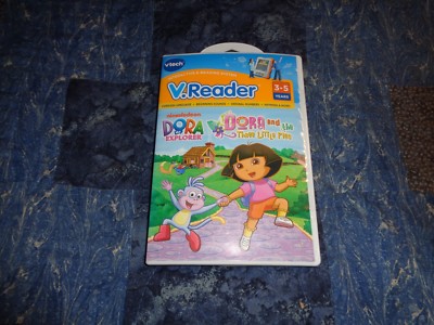 VTECH V.READER INTERACTIVE E-READING SYSTEM GAME DORA and THE 3 LITTLE PIGS