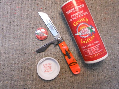 Great Eastern Tidioute Cut. #14 Crown Lifter Knife Orange Crush Acrylic New