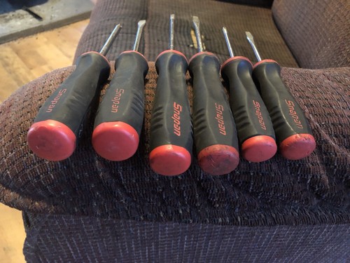 SNAP ON RED BLACK SOFT GRIP HANDLE SCREWDRIVERS 6 PIECES #2