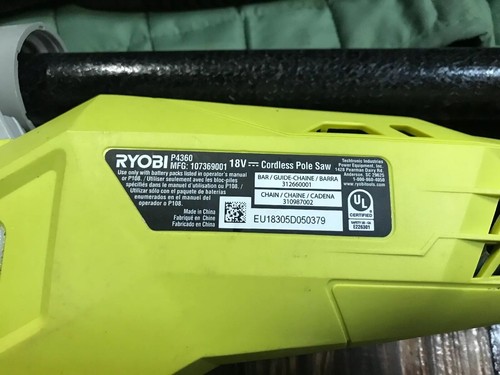 Used Cordless Pole Saw Ryobi 18V P4360A