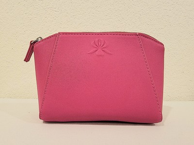 Sisley Hot Pink Textured Faux Leather Pouch Bag