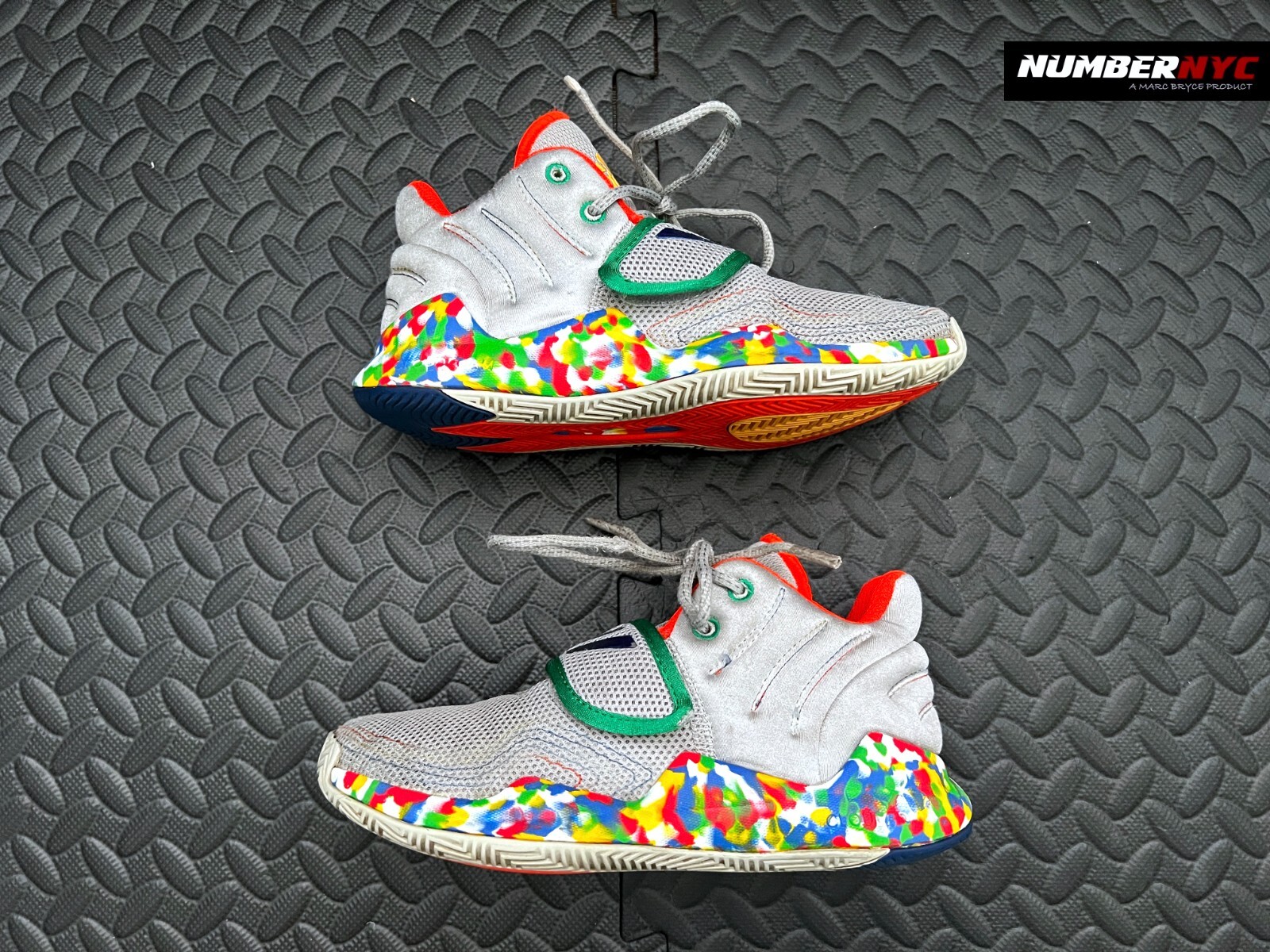 Adidas LVL 029002 Gray Orange Green Basketball Cloudfoam