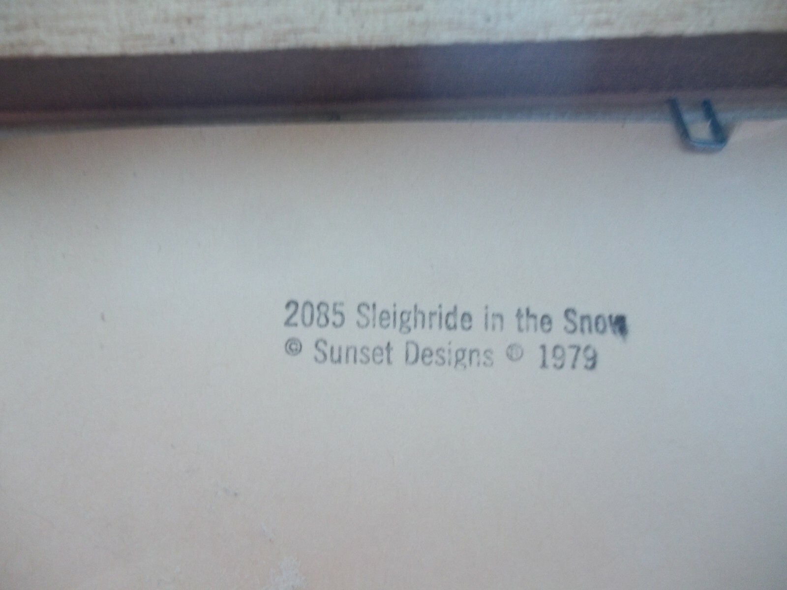 vintage 1979 sleigride in the snow no 2085 sunset designs