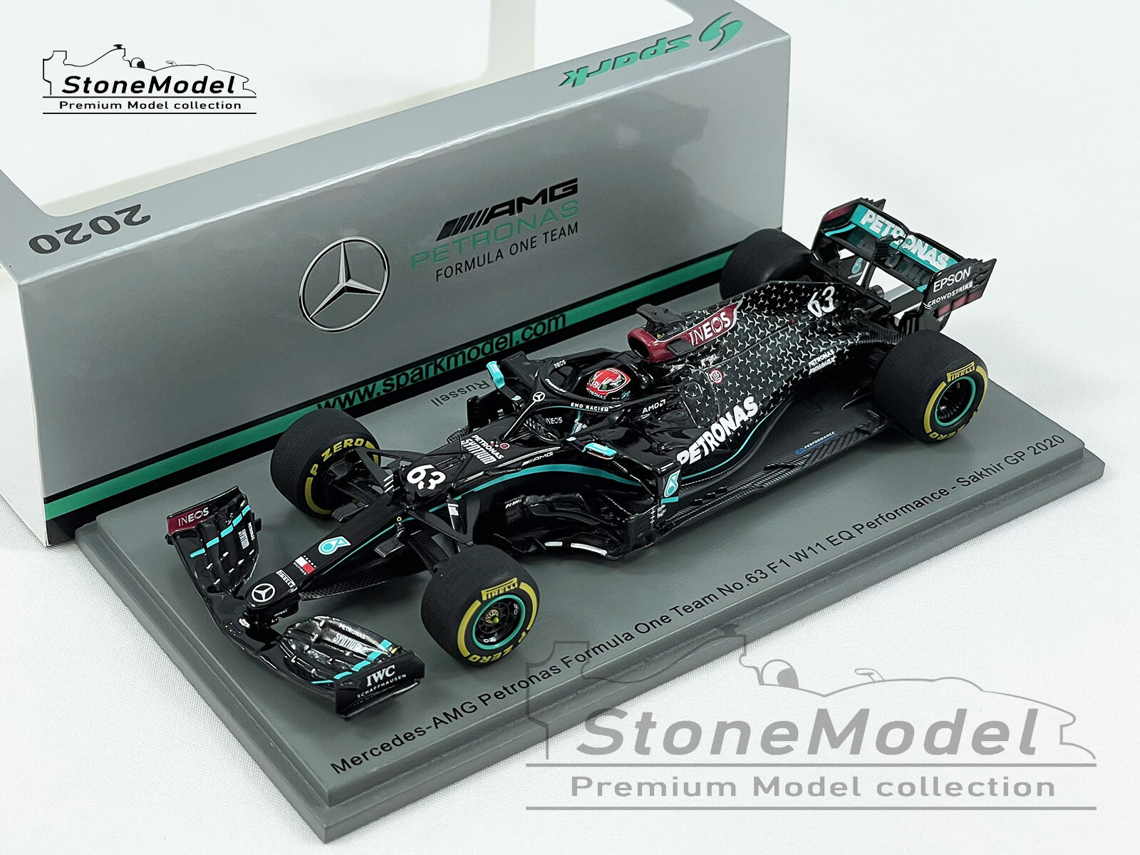 1/43 Spark メルセデスAMG W13 J.ラッセル マイアミGP ミニチャンプス 447220563 1/43 メルセデス AMG F1 W13 #63 5th