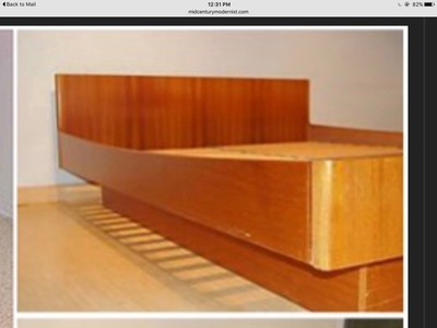 Teak twin platform beds with new mem. foam mattress Made in Denmark  W&R Mobler