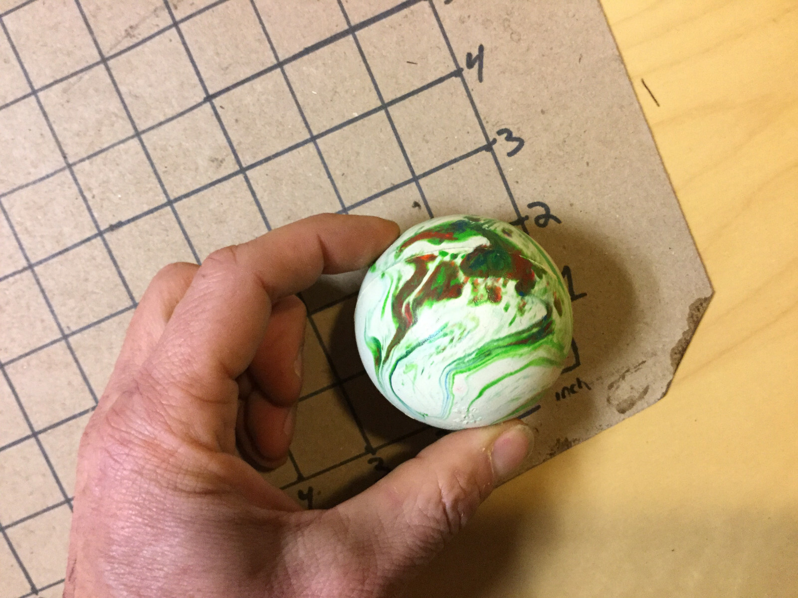 vintage BALL -- UNMARKED but for MADE IN USA, swirled #4