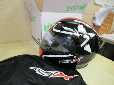 Riot-x Akira Motorcycle + Atv + Scooter Fullface Helmet Black/red Xl