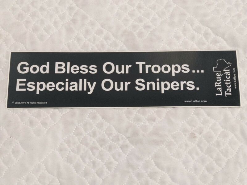 LaRue Tactical God Bless Our Troops Especially Our Snipers Sticker Bumper Decal