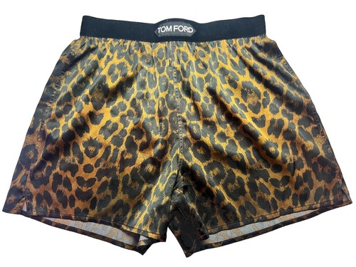 TOM FORD leopard print silk shorts Velvet Boxers Size XS